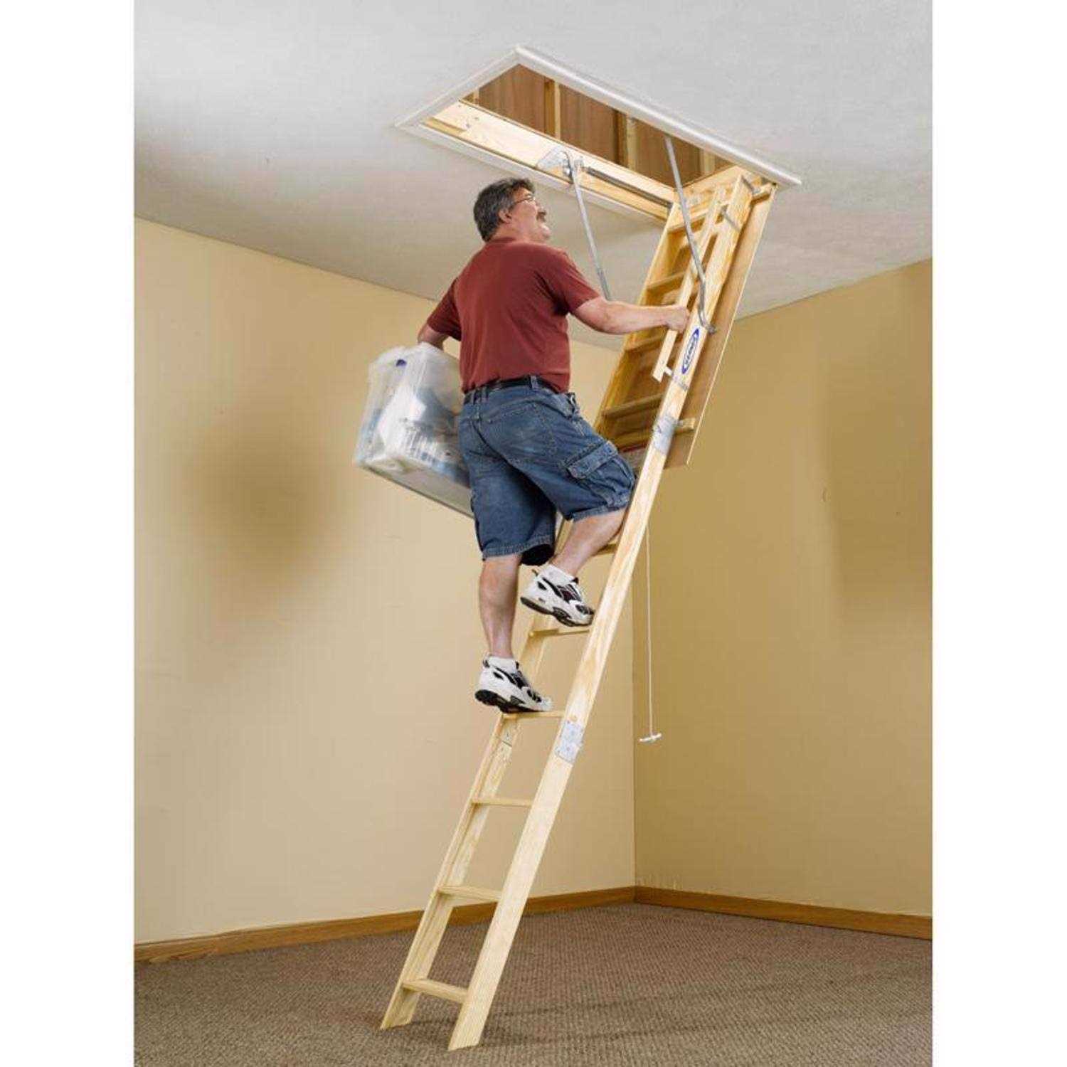 10.2 ft. H x 22.5 In. W Wood Attic Ladder 250 lb. Capacity W500591