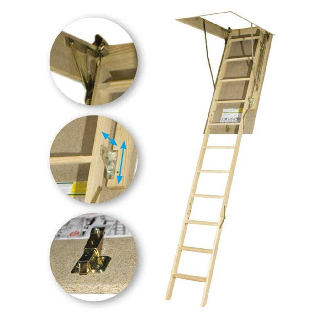 10.2 ft. H x 22.5 In. W Wood Attic Ladder 250 lb. Capacity W500591