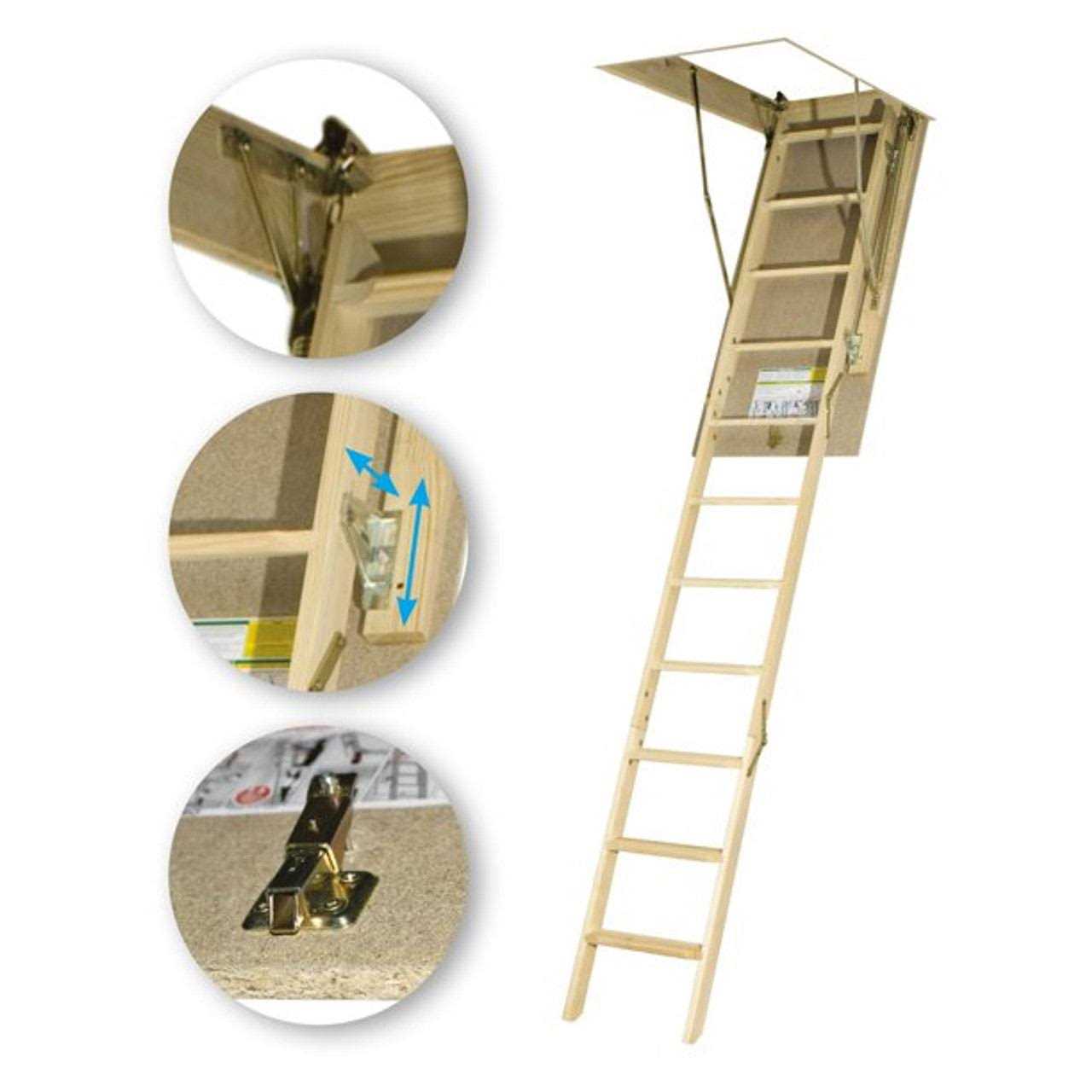 10.2 ft. H x 22.5 In. W Wood Attic Ladder 250 lb. Capacity W500591