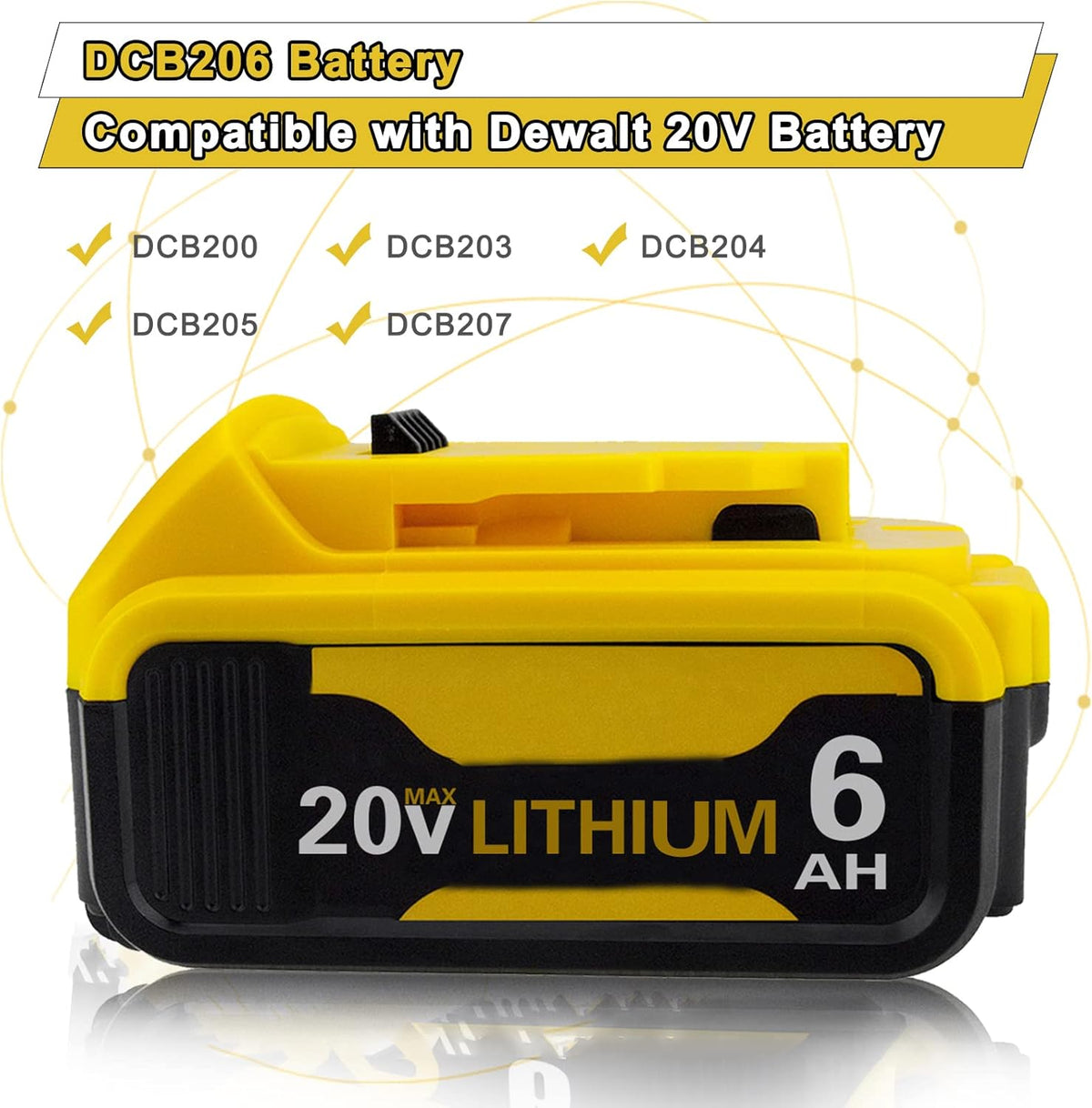 6.0Ah 20 Volt DCB206 Battery 4 Packs Z279597