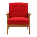 Accent Chairs Set of 2 with Side Table, Wood and Fabric Armchairs J17786
