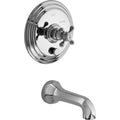 Polished Gold Tub and Shower Trim Plate with Cross Handle W33494