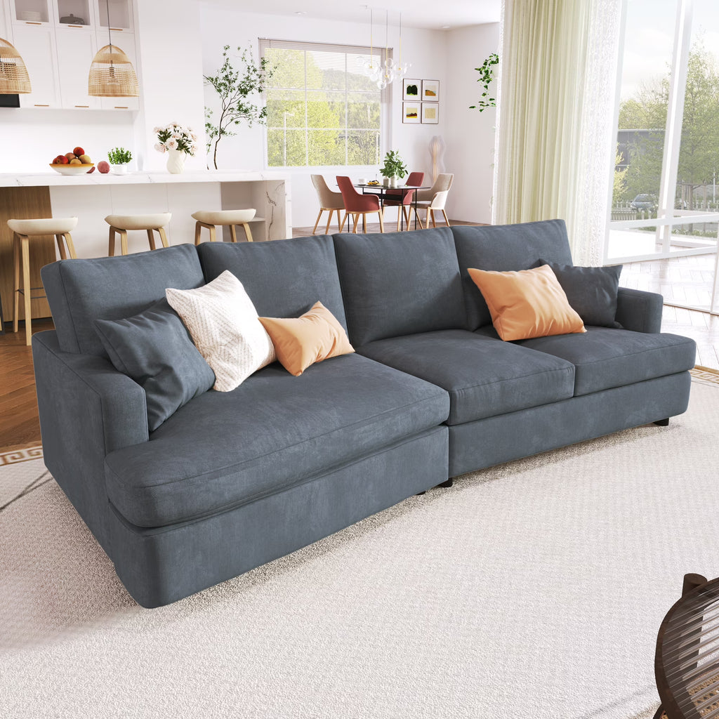 Gray 3 Seat Sofa with Removable Cushions and 2 Pillows L244749