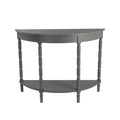 Light Gray Wooden Console Table with Open Shelf and Turned Legs P9924