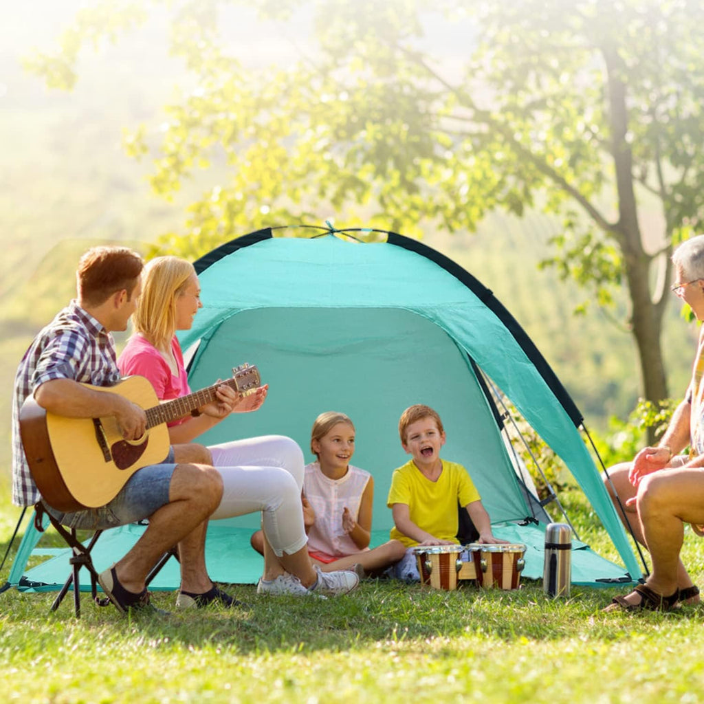 Beach Tent Canopy Sun Shelter UPF 50+ UV Protection, Portable Beach Shade Fit 3-4 Person, Lightweight, Breathable, Collapsible H3131