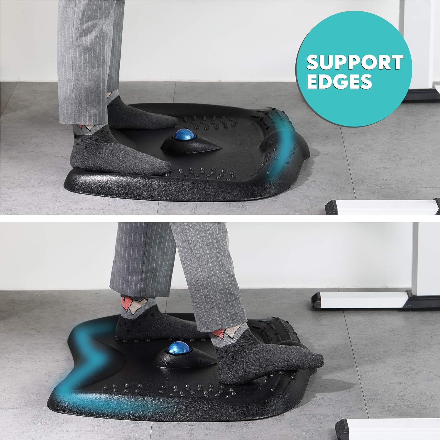 Anti-Fatigue Standing Desk Mat with Foot Massage Ball, Pack of 2 J539