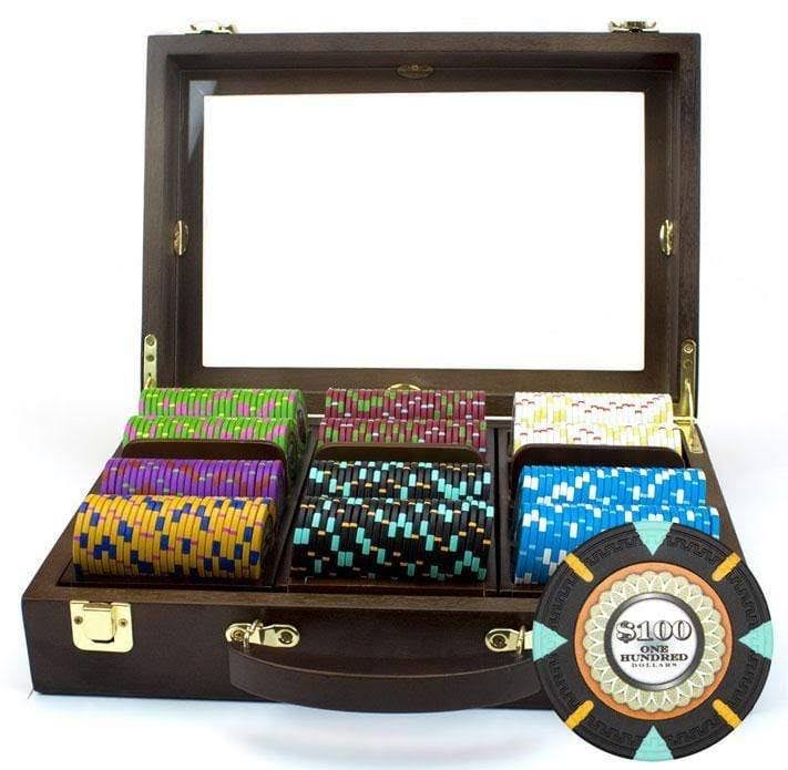 300ct Clay Gaming Chip Set in Walnut Case H178