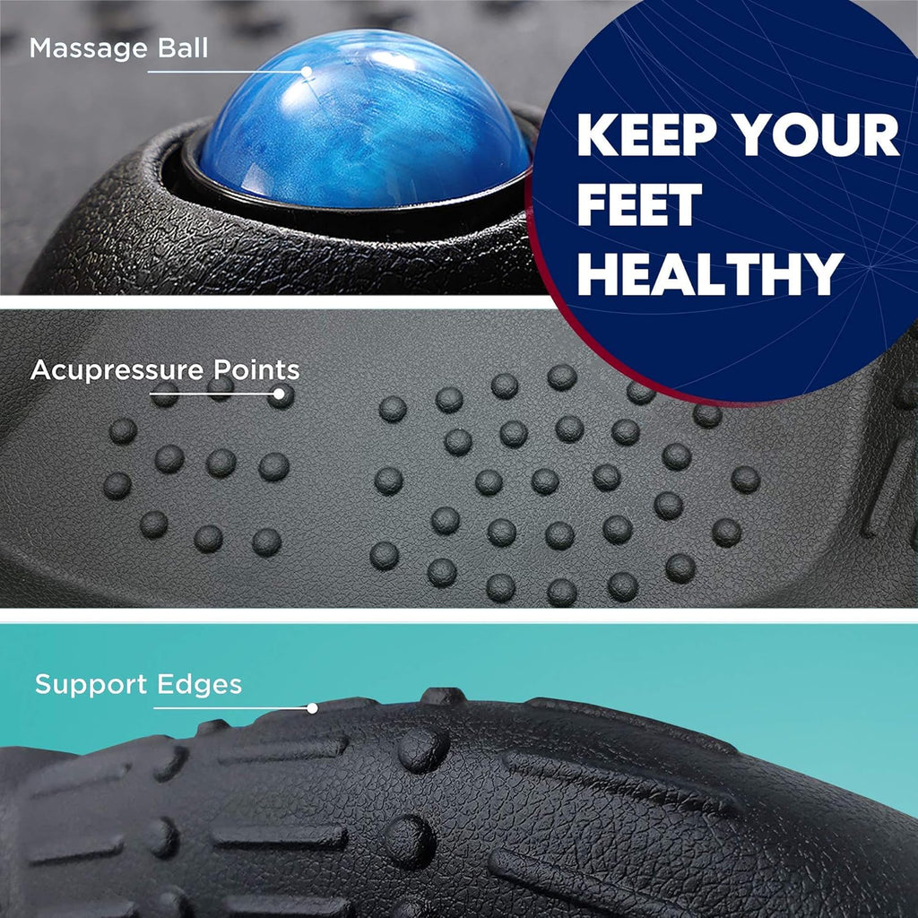 Anti-Fatigue Standing Desk Mat with Foot Massage Ball, Pack of 2 J539
