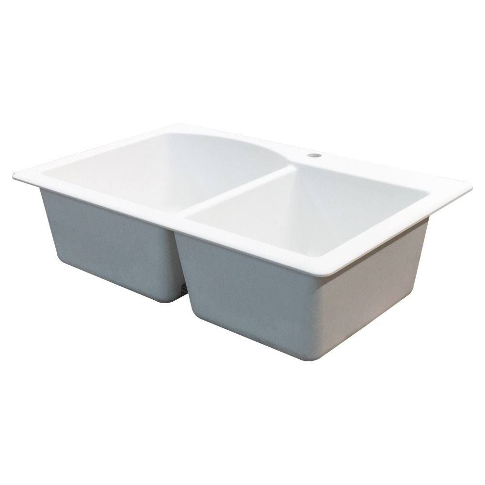 Granite 33-in Drop-In Kitchen Sink in Cafe Latte P473