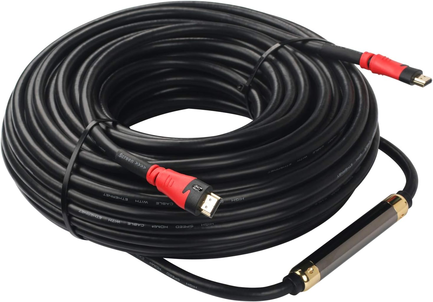 100 Feet HDMI Cable with Signal Booster, CL3 Rated, Pack of 2 R494