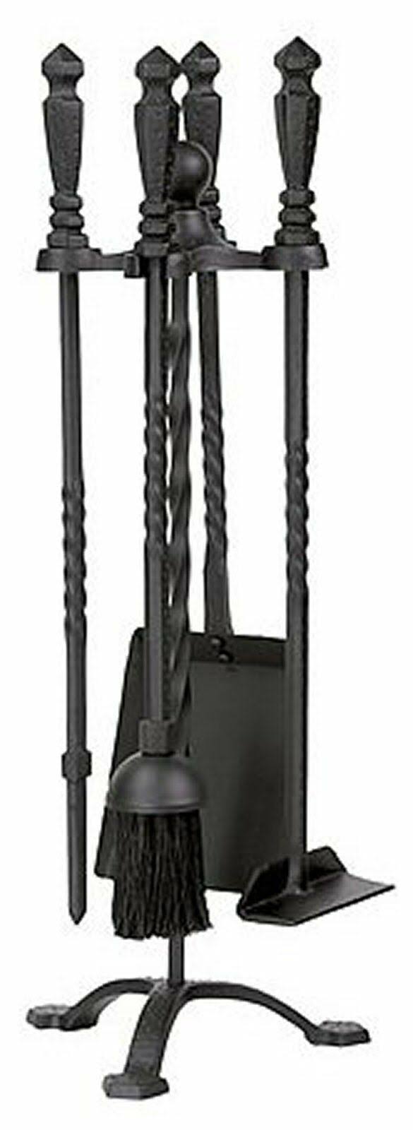 Black Wrought Iron Fireplace Tool Set H642