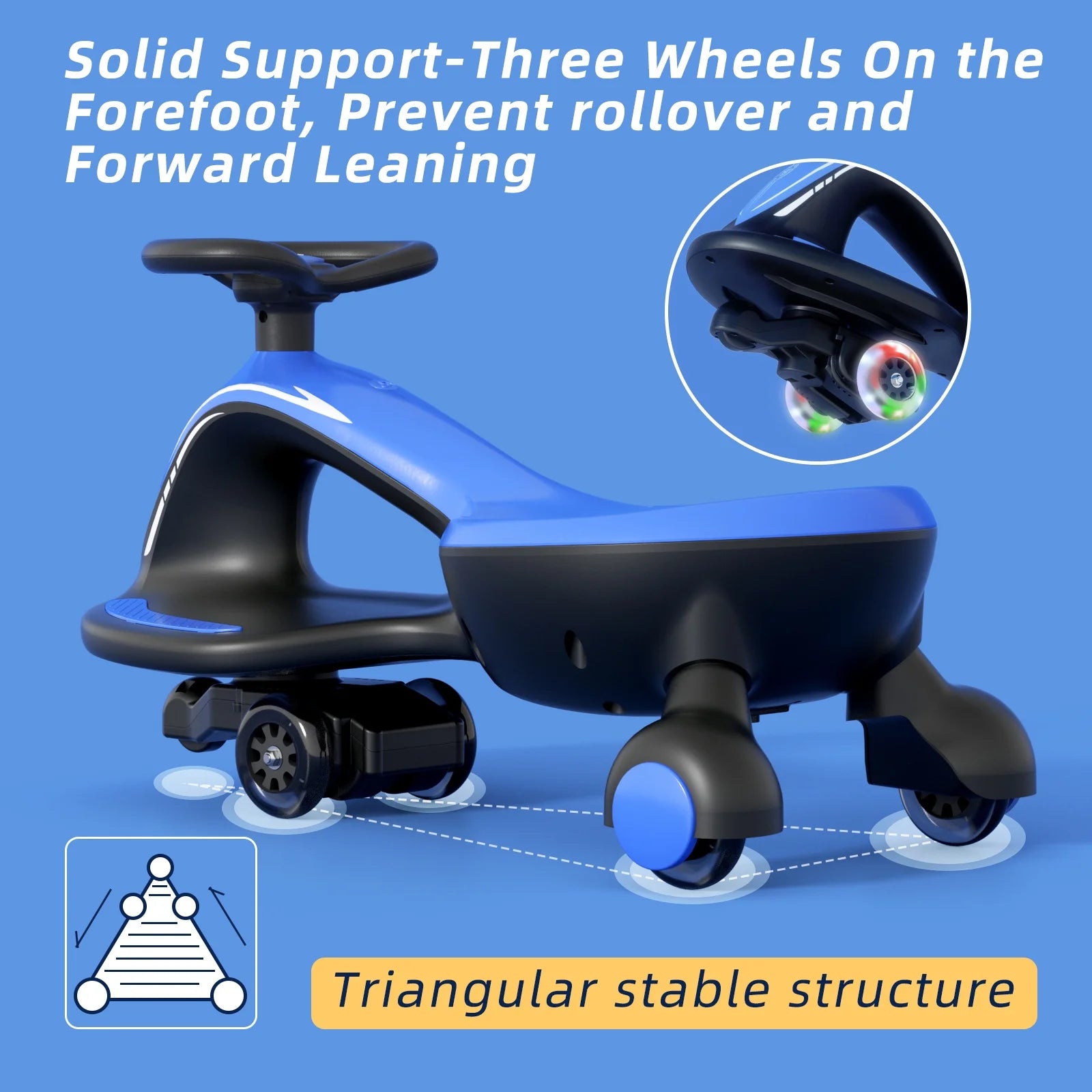 Electric Pedal Push Ride On Toy Wiggle Car with LED Flashing Wheels E8632