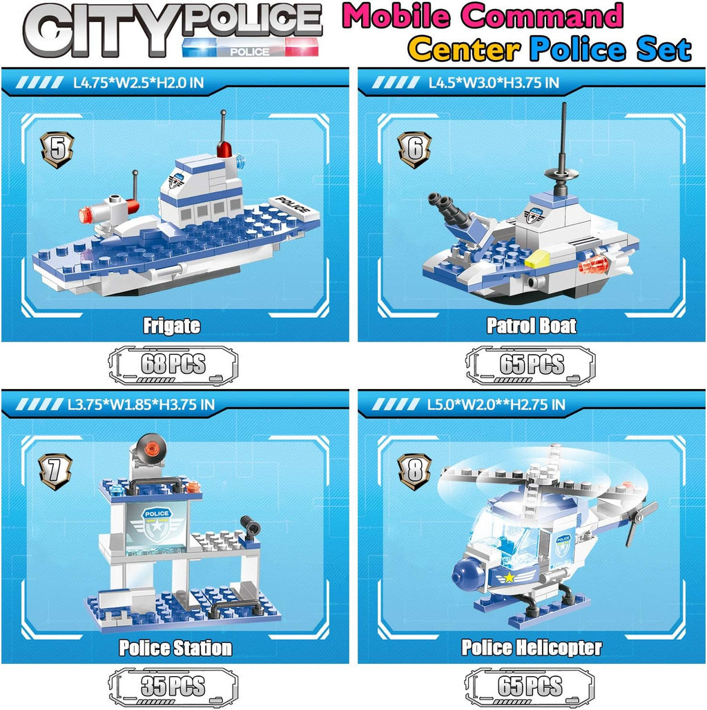 1338 Pieces Police Station Building Blocks Set with Storage Box P870508