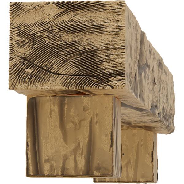 Natural Pine Faux Wood Fireplace Mantel Kit with Corbels B7841