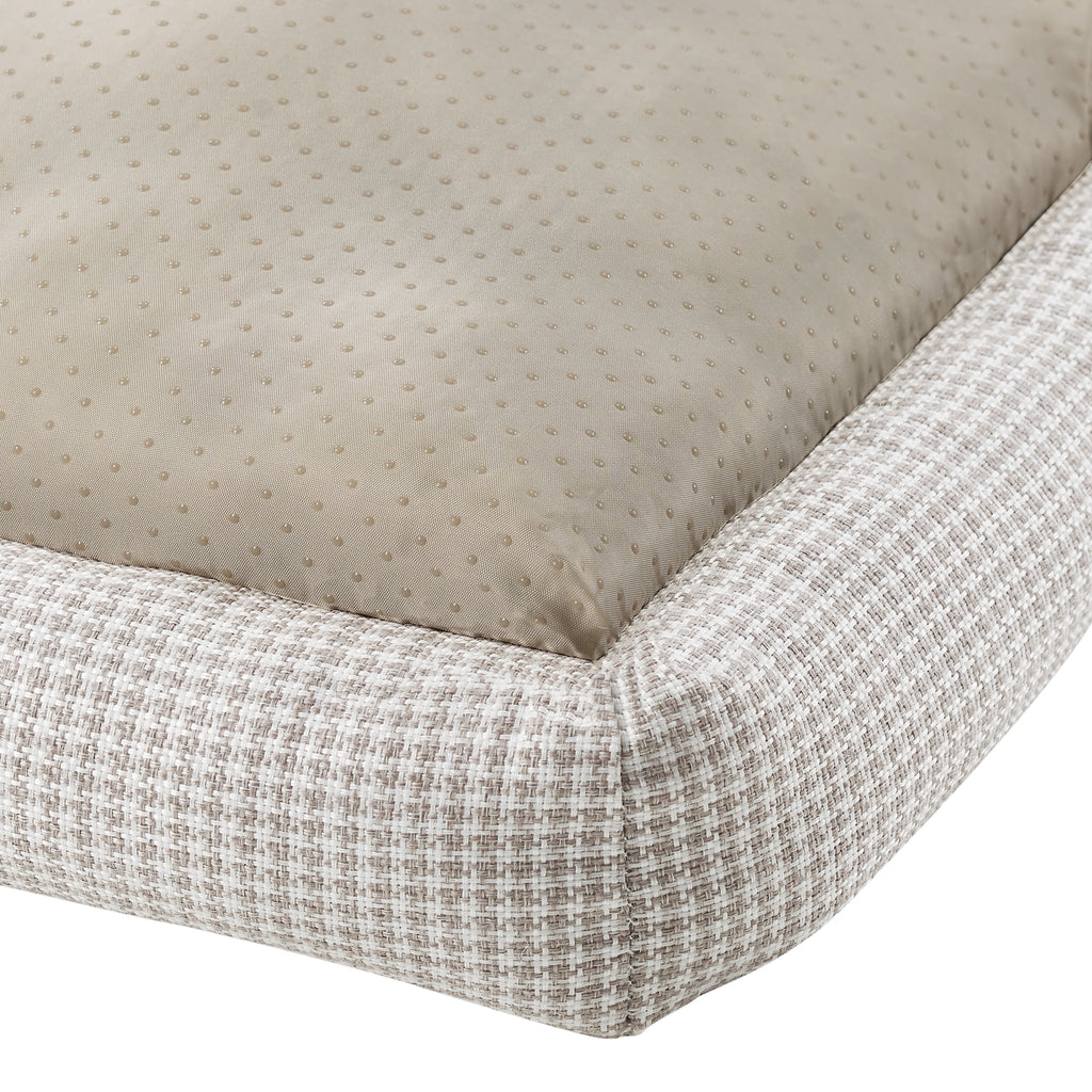 Medium Brown Plaid Bolster Dog Bed A320
