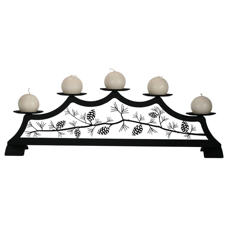 Pinecone Fireplace Pillar Candle Holder O972