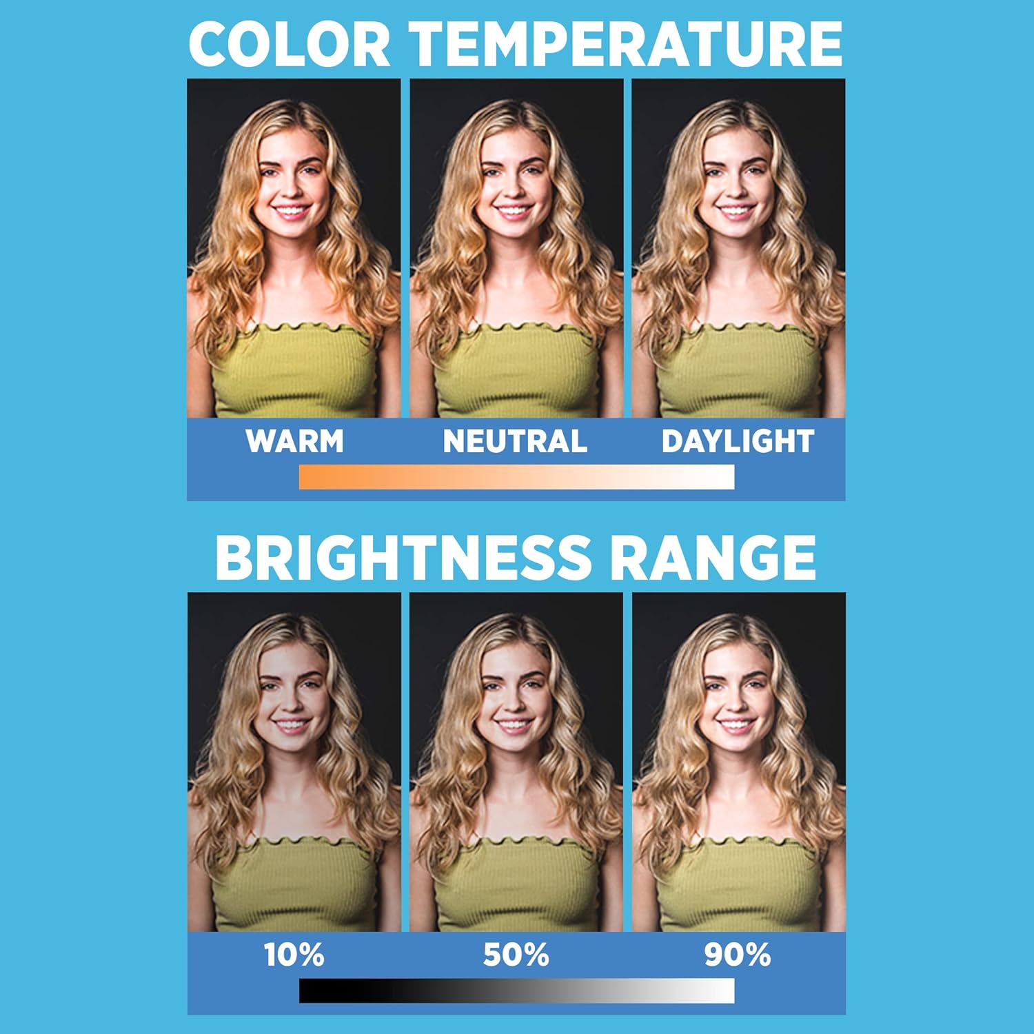 Portable 2-Light 600 LED Bi-Color Panel Kit with Cases & Stands P66798