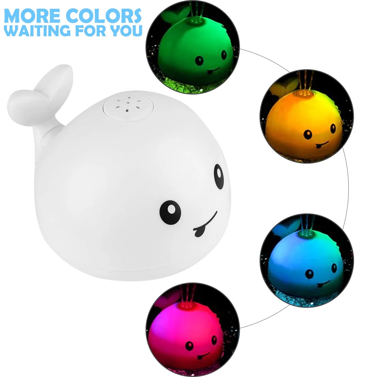 Whale Bath Toy with Light, Double Layer Waterproof Rechargeable Water Sprinkler Bath Toy U1352
