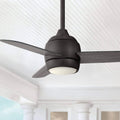 36x22 Outdoor Ceiling Fan with Light LED Dimmable Remote Oil Rubbed Bronze Gray Wood Damp Rated W218