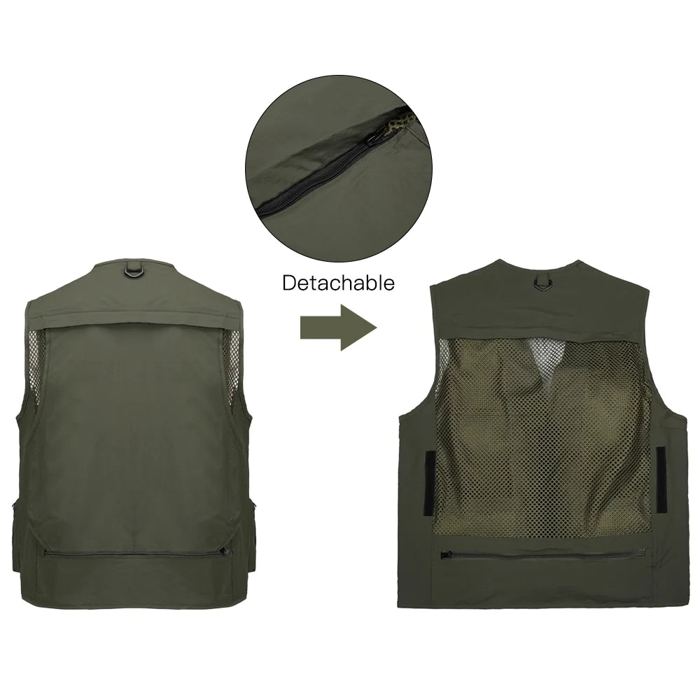 Fishing Photography Mesh Vest Multi Pockets Quick Dry E303596