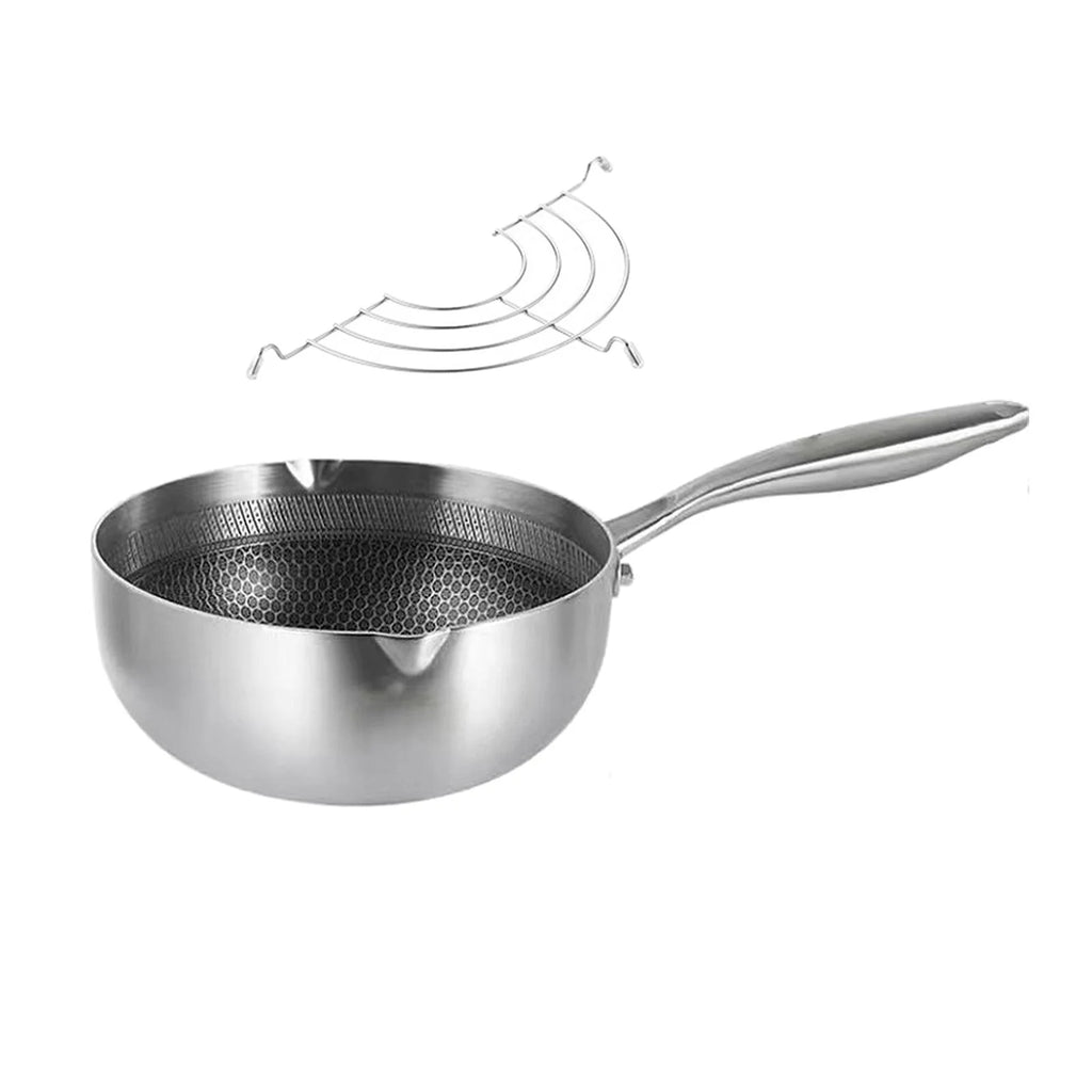 Japanese Tempura Fryer Pan Deep Fryer Pot with Oil Draining Rack Nonstick H461591
