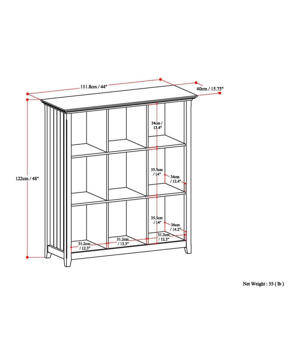 9 Cube Bookcase Tobacco Brown W82385