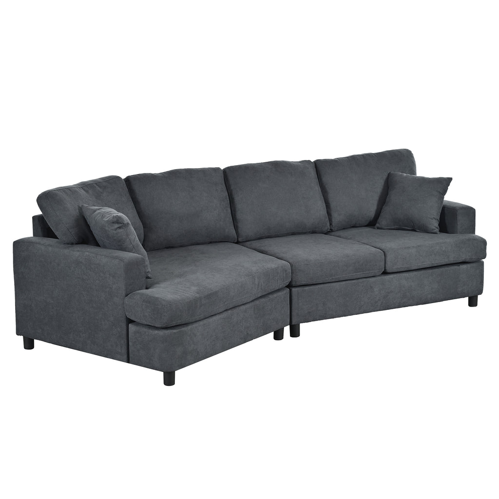 Gray 3 Seat Sofa with Removable Cushions and 2 Pillows L244749