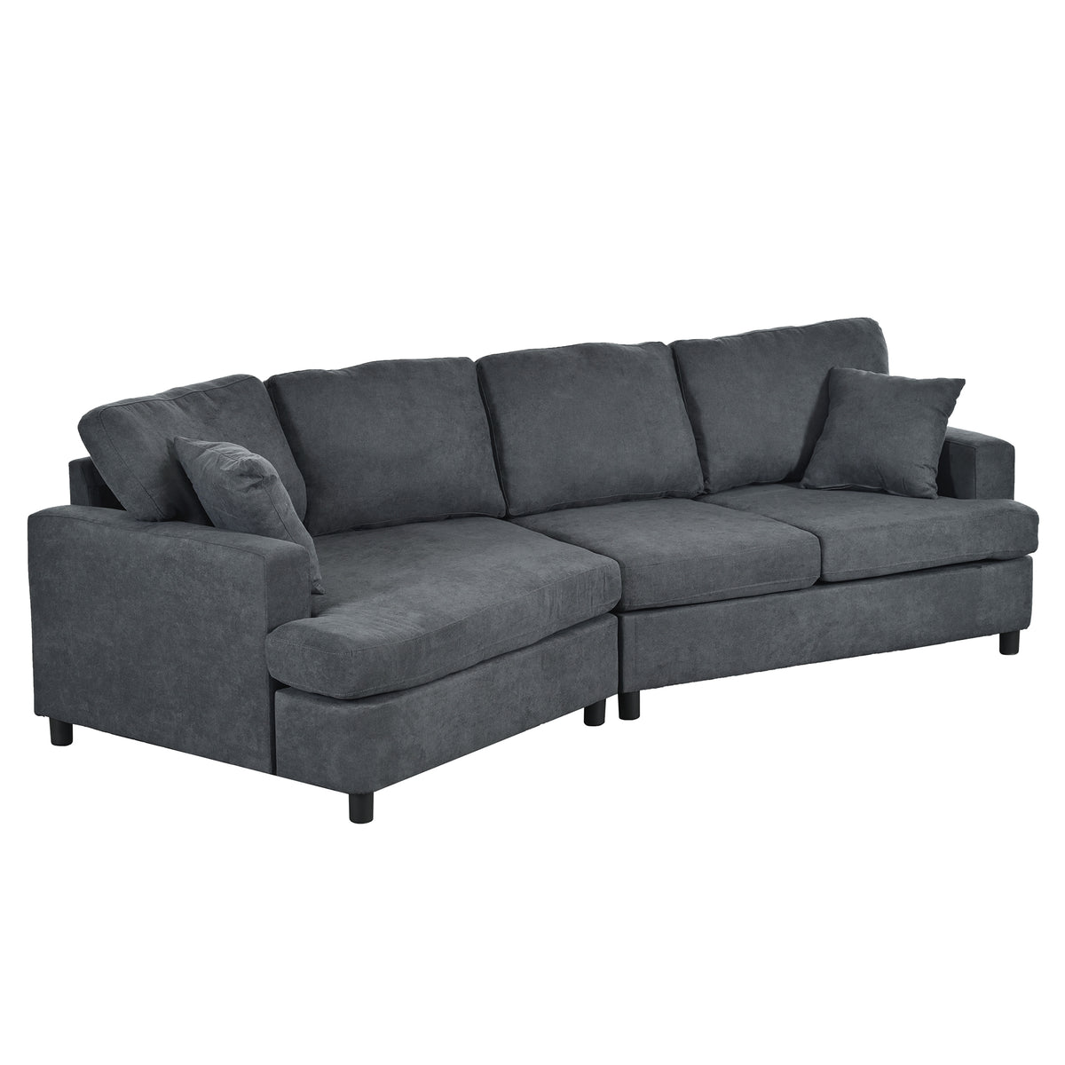 Gray 3 Seat Sofa with Removable Cushions and 2 Pillows L244749