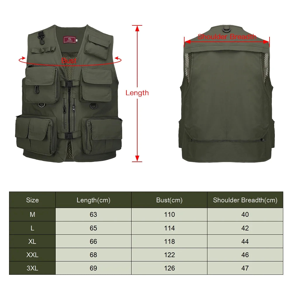 Fishing Photography Mesh Vest Multi Pockets Quick Dry E303596