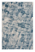 Blue Rectangle Machine Woven Rugs U83383