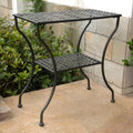 Antique Black Iron Rectangular 2 Tier Table S8406