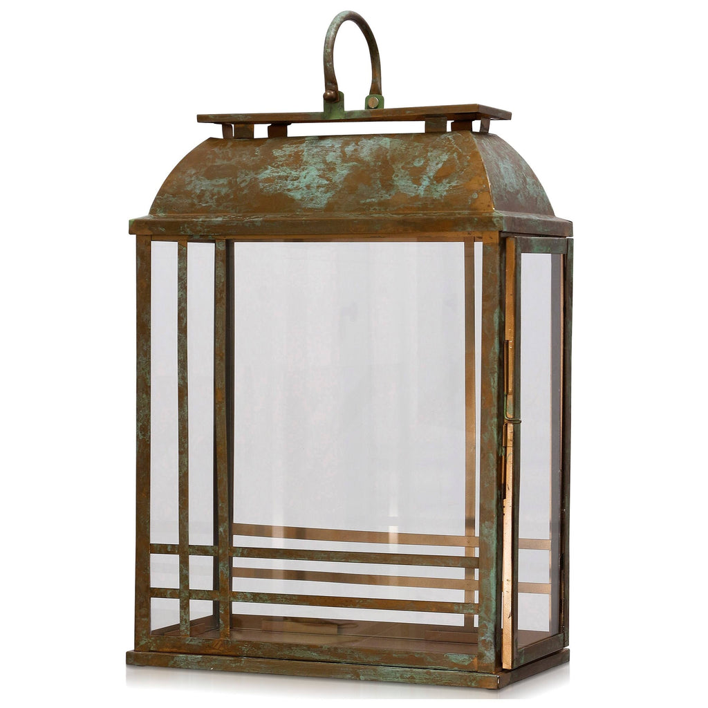 Antique Copper Metal Lantern with Clear Glass O166