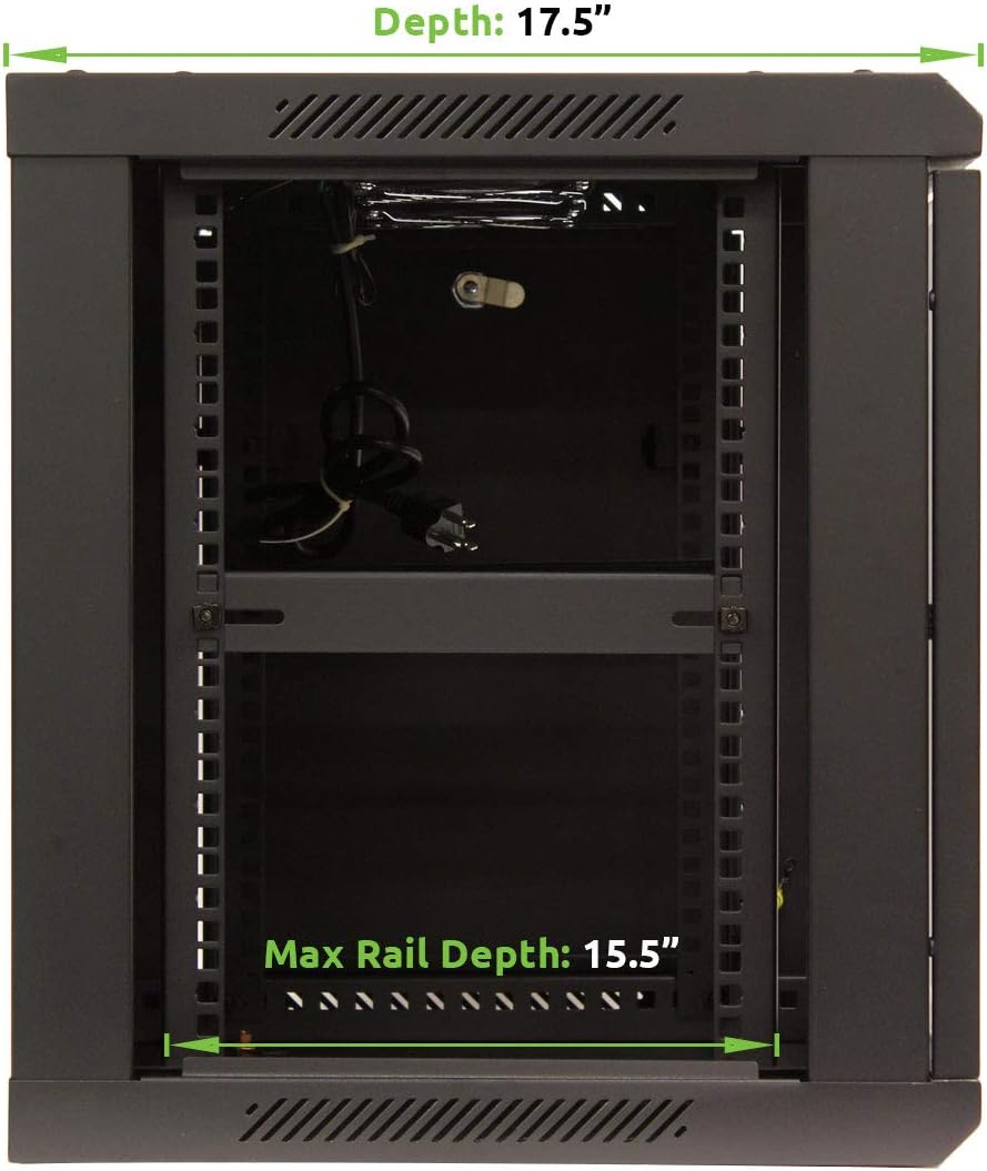 9U Wall Mount Network Server Cabinet Rack Enclosure Glass Door Lock P98790