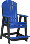 Blue on Black Recycled Plastic Adirondack Balcony Chair N93435