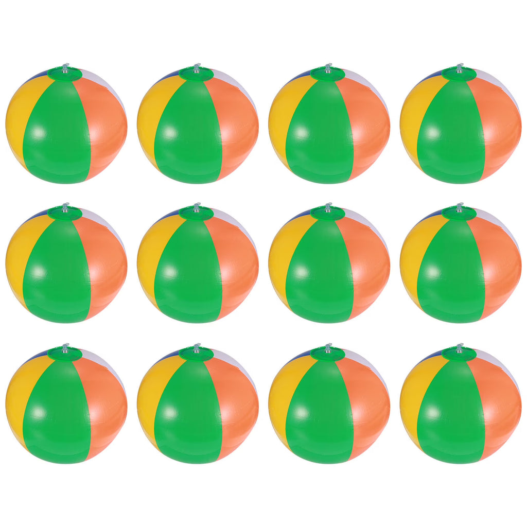 12 Pcs Inflatable Beach Balls Pool Toys K888337