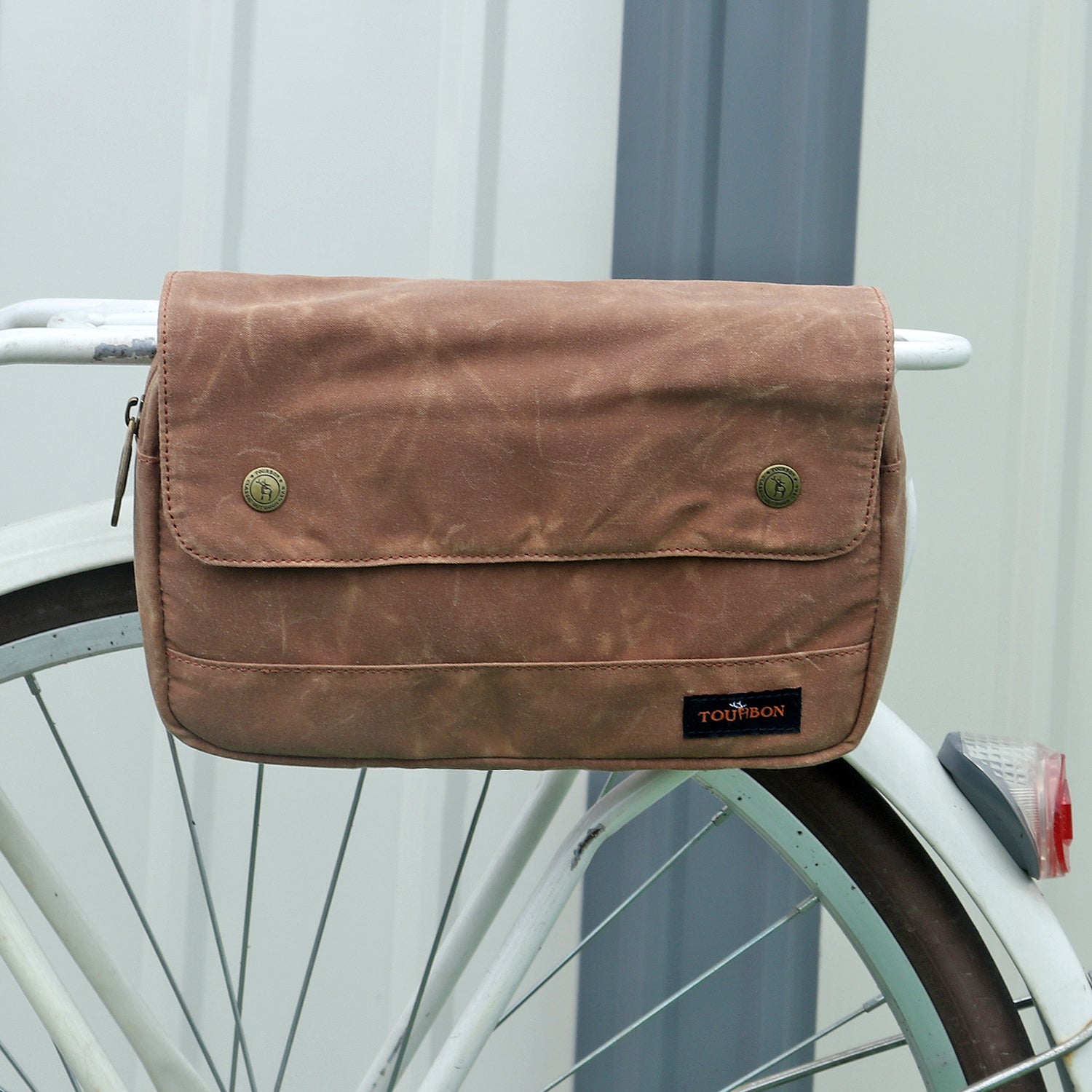 Brown Waxed Canvas Bicycle Pouch Bag W819
