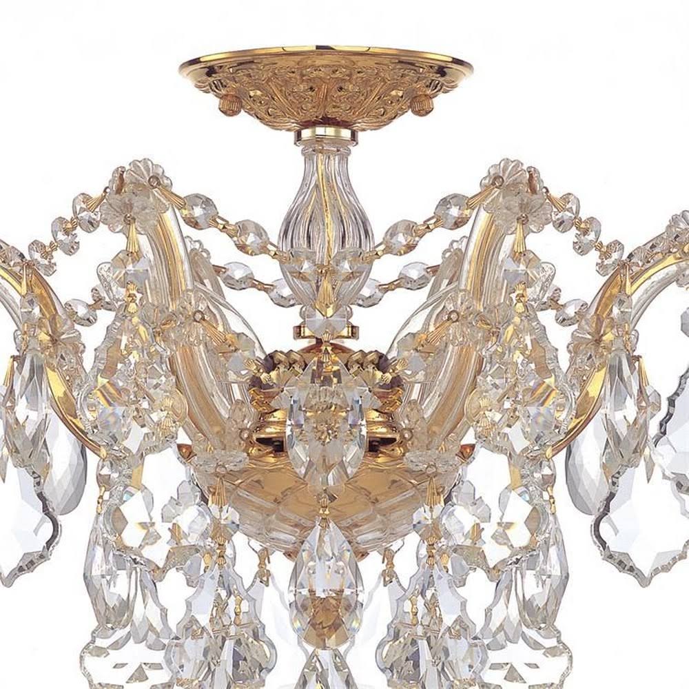 3 Light Spectra Crystal Gold Semi-Flush R11032