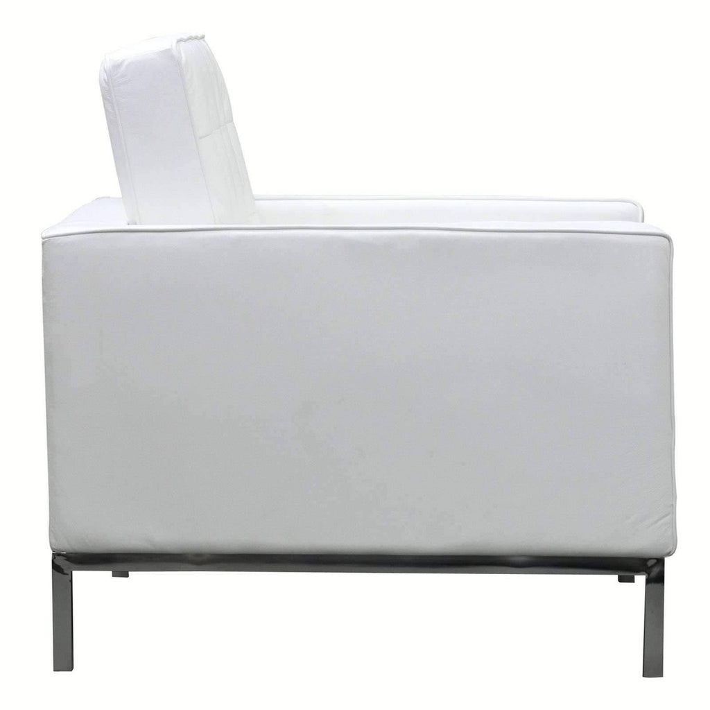 White Leather Armchair Y2151
