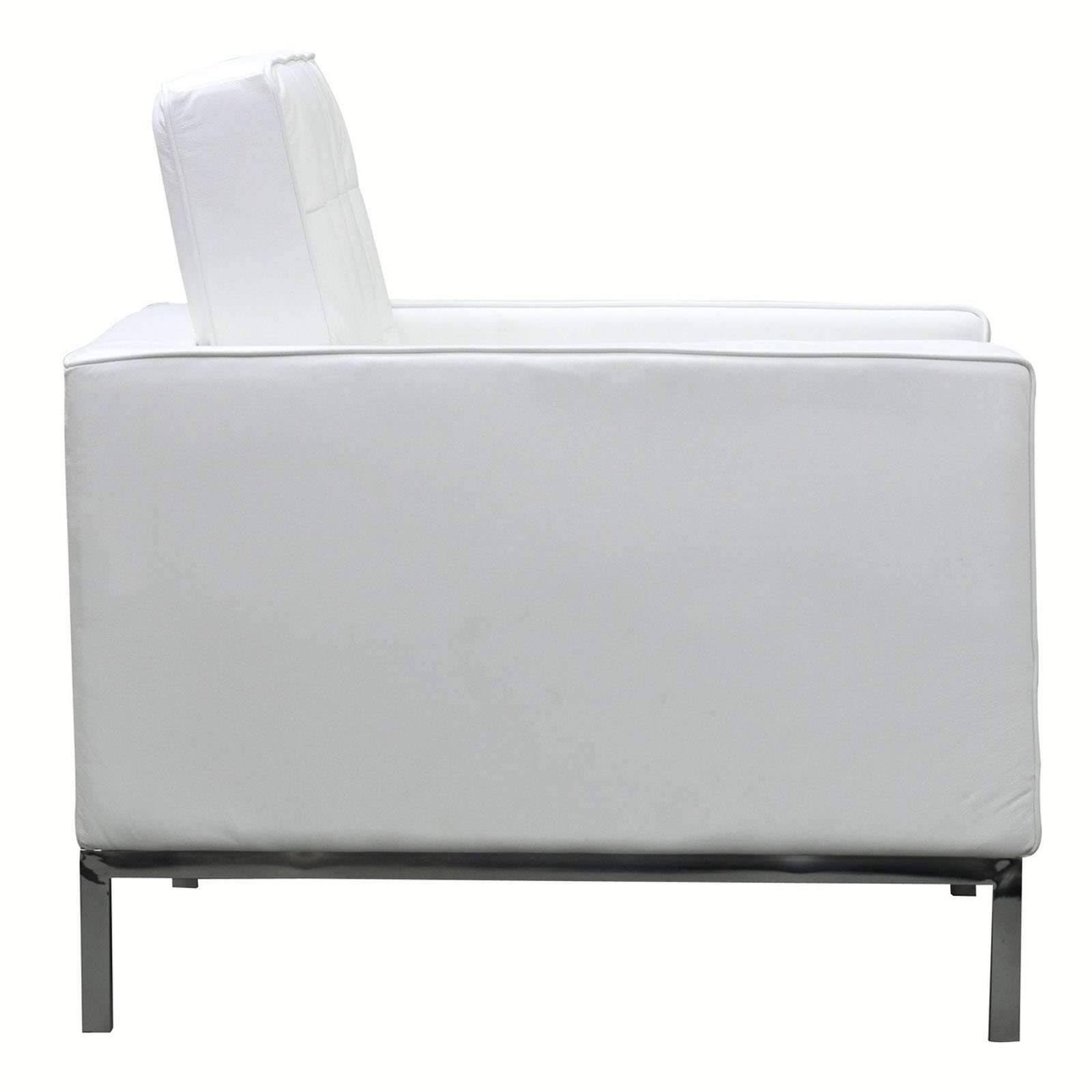 White Leather Armchair Y2151