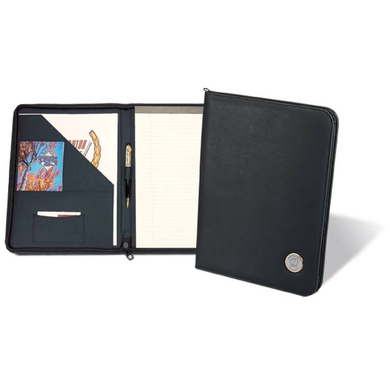 Silver Zippered Writing Portfolio W240