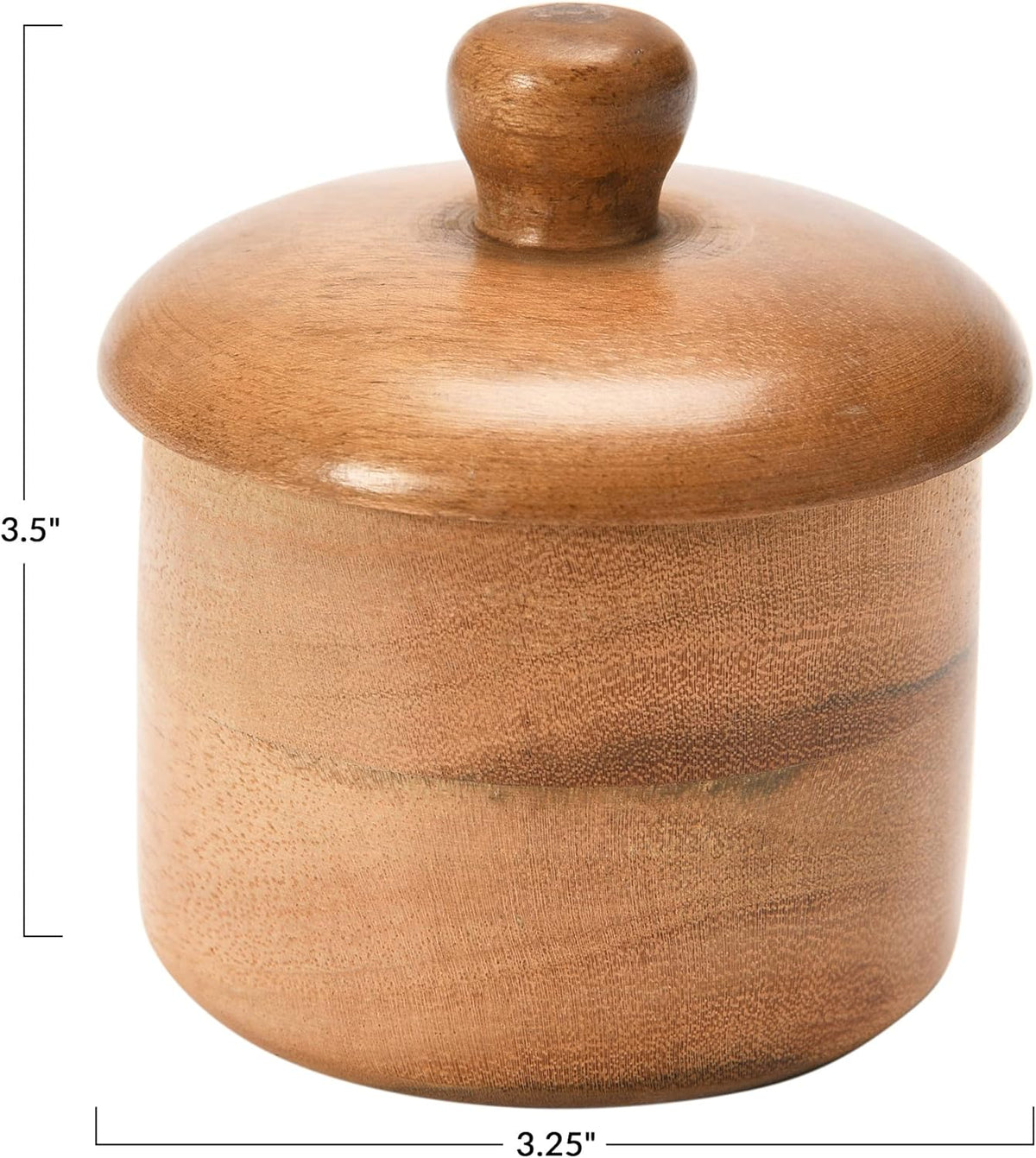 Acacia Wood Spice Container with Lid Jar, Natural Pack of 2 X697