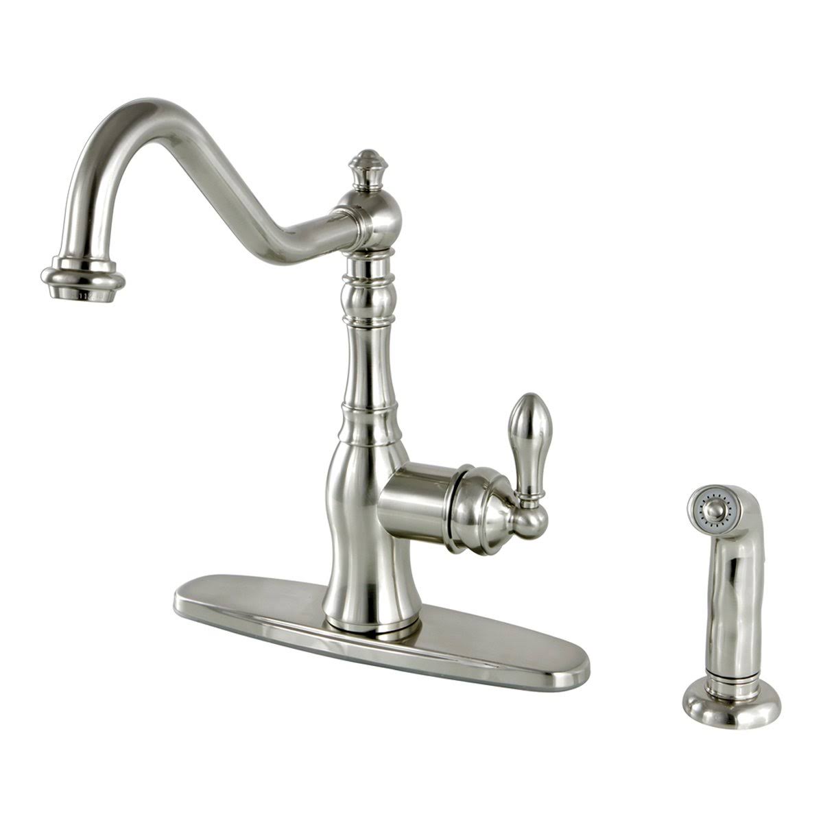Naples Bronze Single-Handle Kitchen Faucet with Brass Sprayer A198585