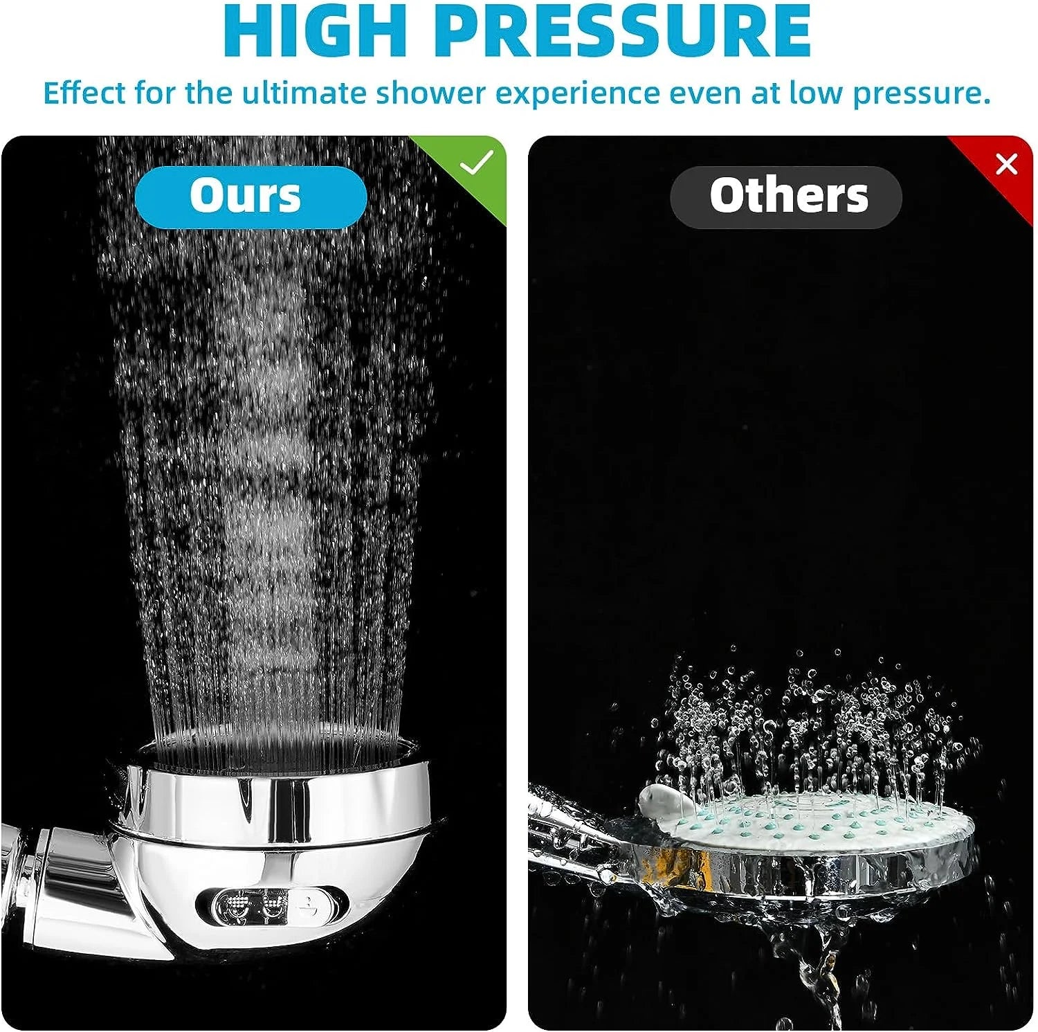 High Pressure 3-Settings Handheld Showerhead (Chrome) M5705