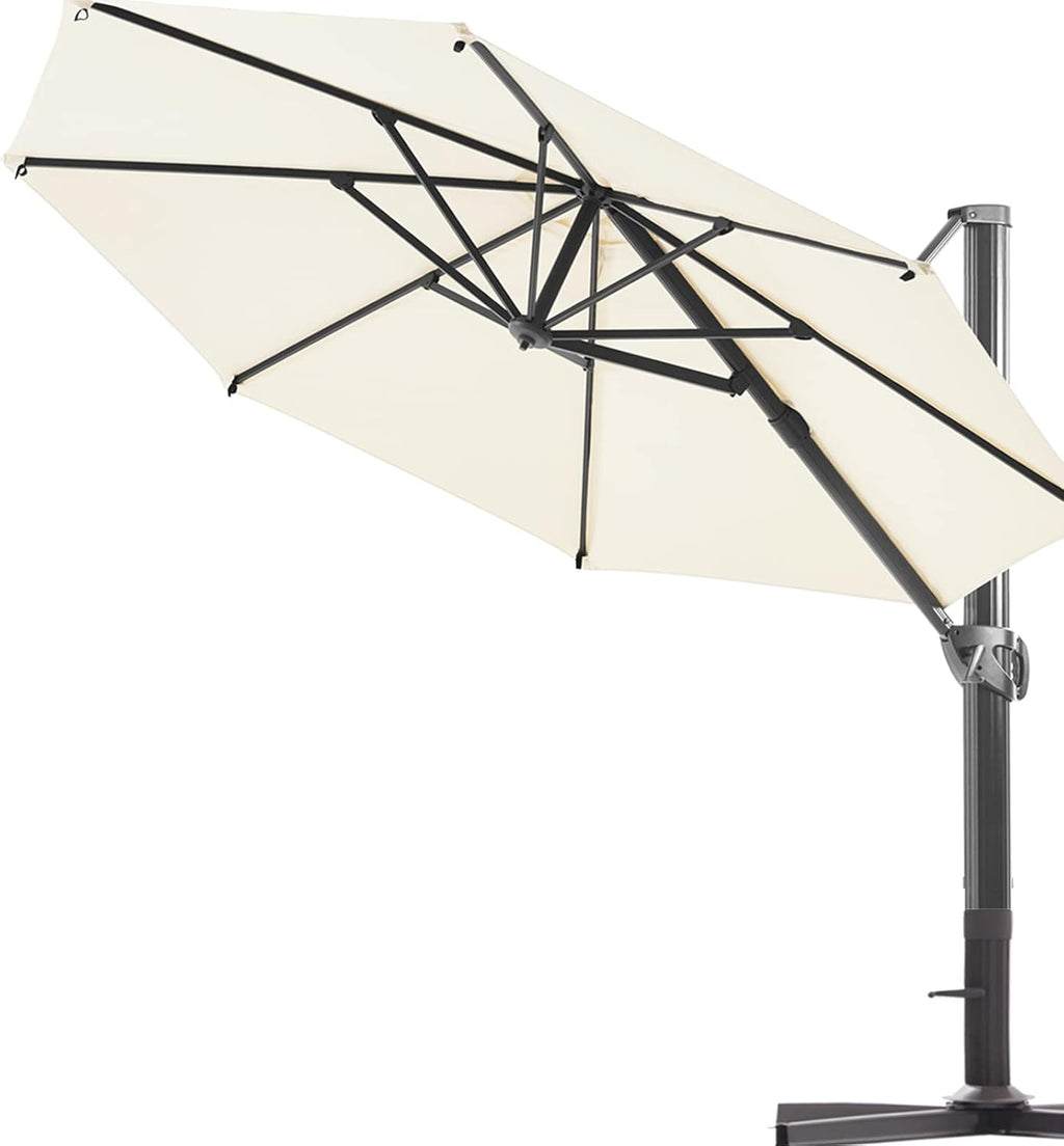 Beige 10x10 ft. Square Aluminum Cantilever Umbrella E4427