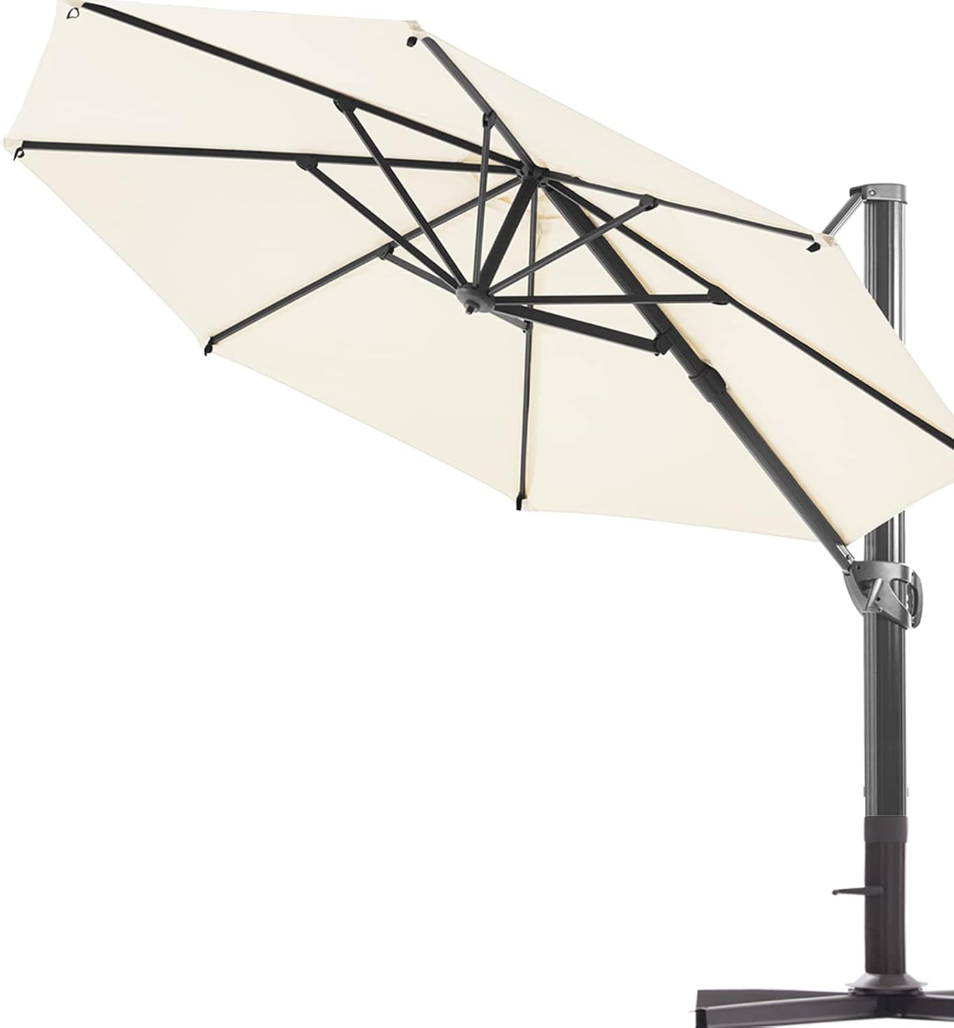 Beige 10x10 ft. Square Aluminum Cantilever Umbrella E4427