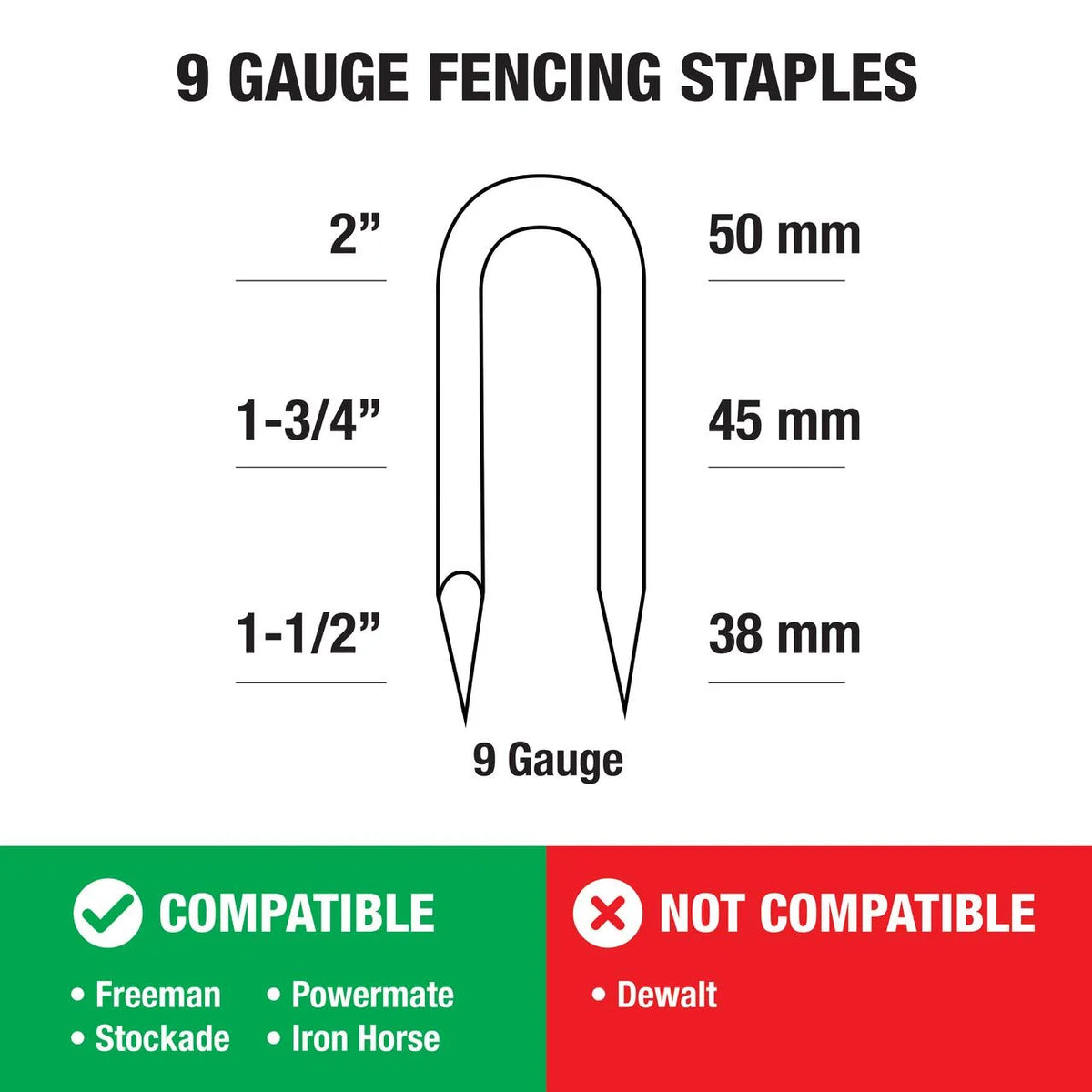 9-Gauge 2" Glue Collated Fencing Staples (1000 Count) J455854