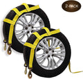 2-Pack Car Wheel Straps with Twisted Snap Hooks O3440