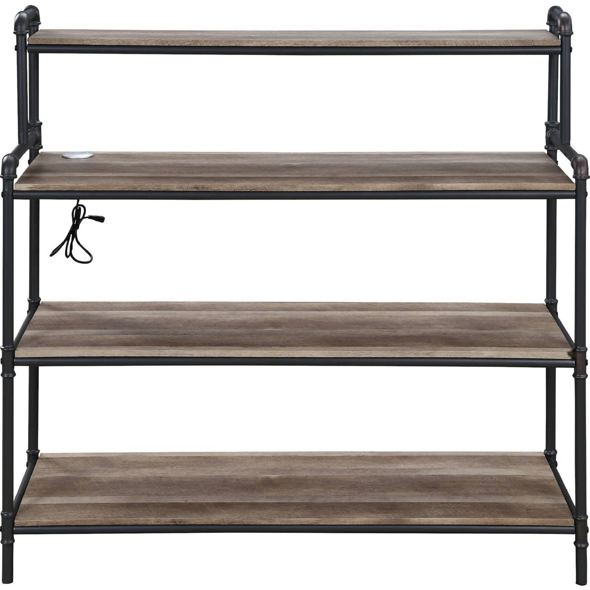 Antique Oak Book Shelf with Built-in USB Port and LED W3549