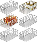 Metal Wire Food Organizer Storage Bin Baskets, 6 Pack, Black W96595