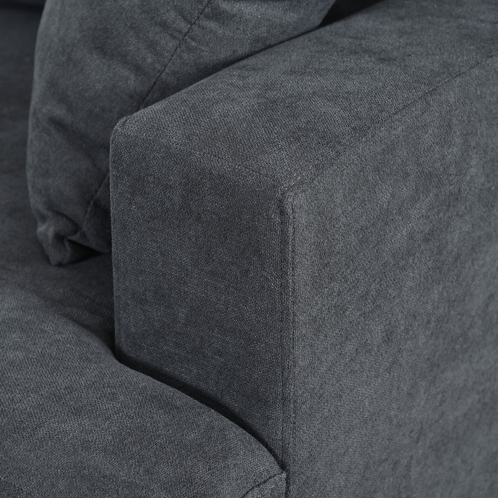 Gray 3 Seat Sofa with Removable Cushions and 2 Pillows L244749